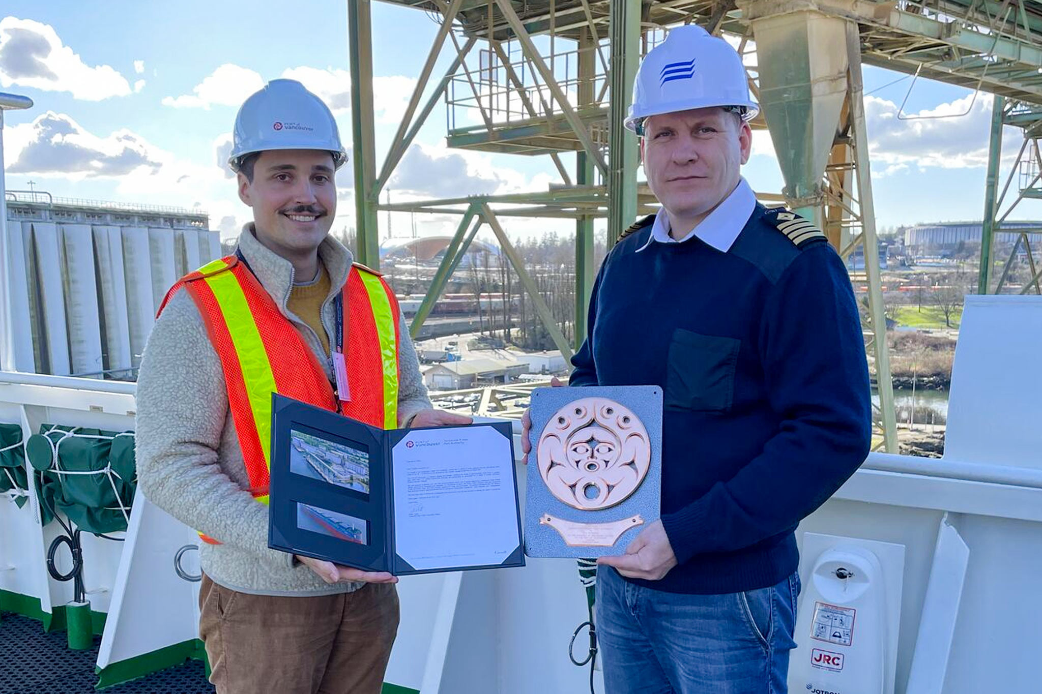 Commemorative plaque to the Crew of MV PYRROS to mark her Maiden Voyage